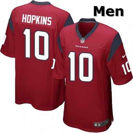 Men Nike Houston Texans 10 DeAndre Hopkins Game Red Alternate NFL Jersey